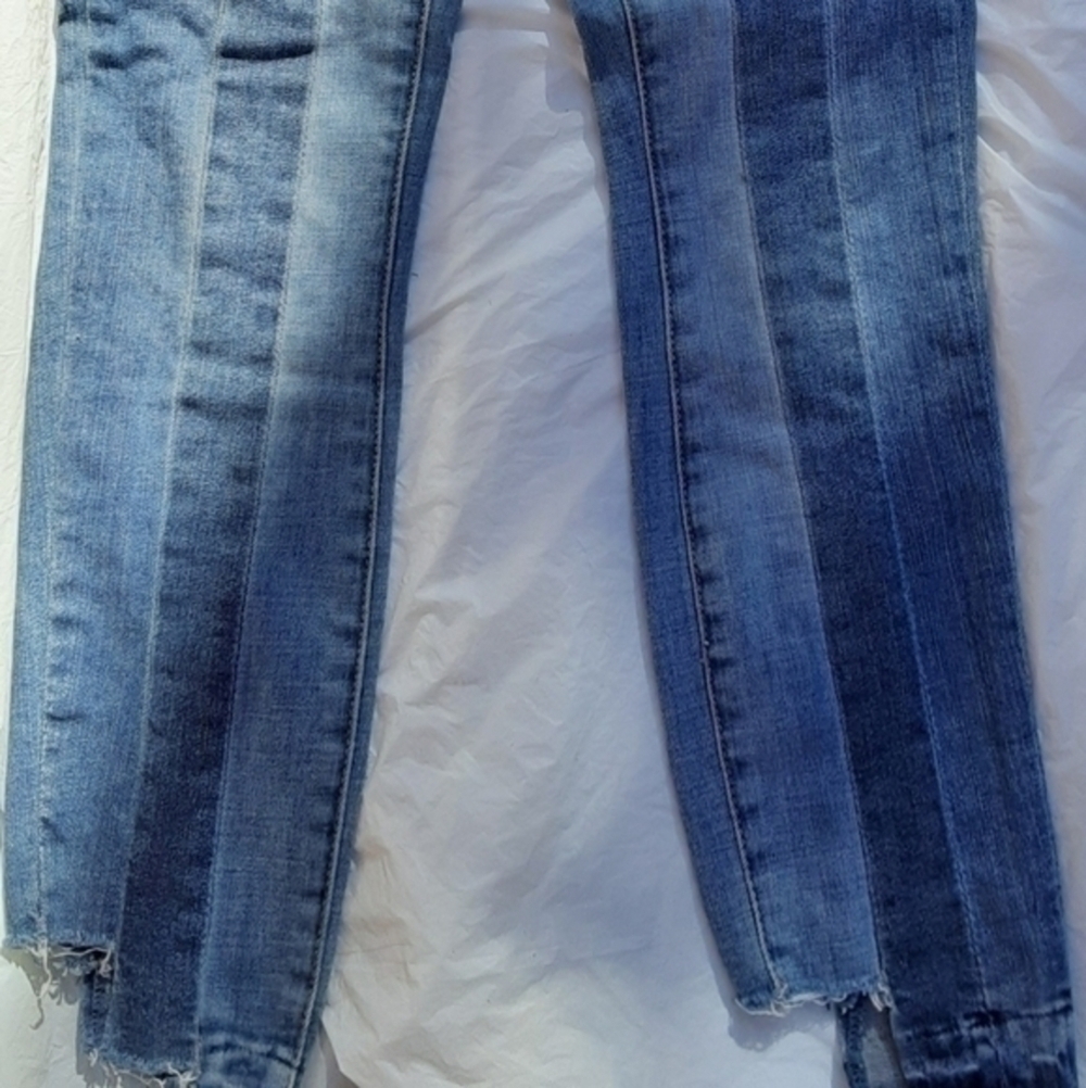 Skinny Step Hem Patchwork Jeans-Size 24 - Picture 7 of 7